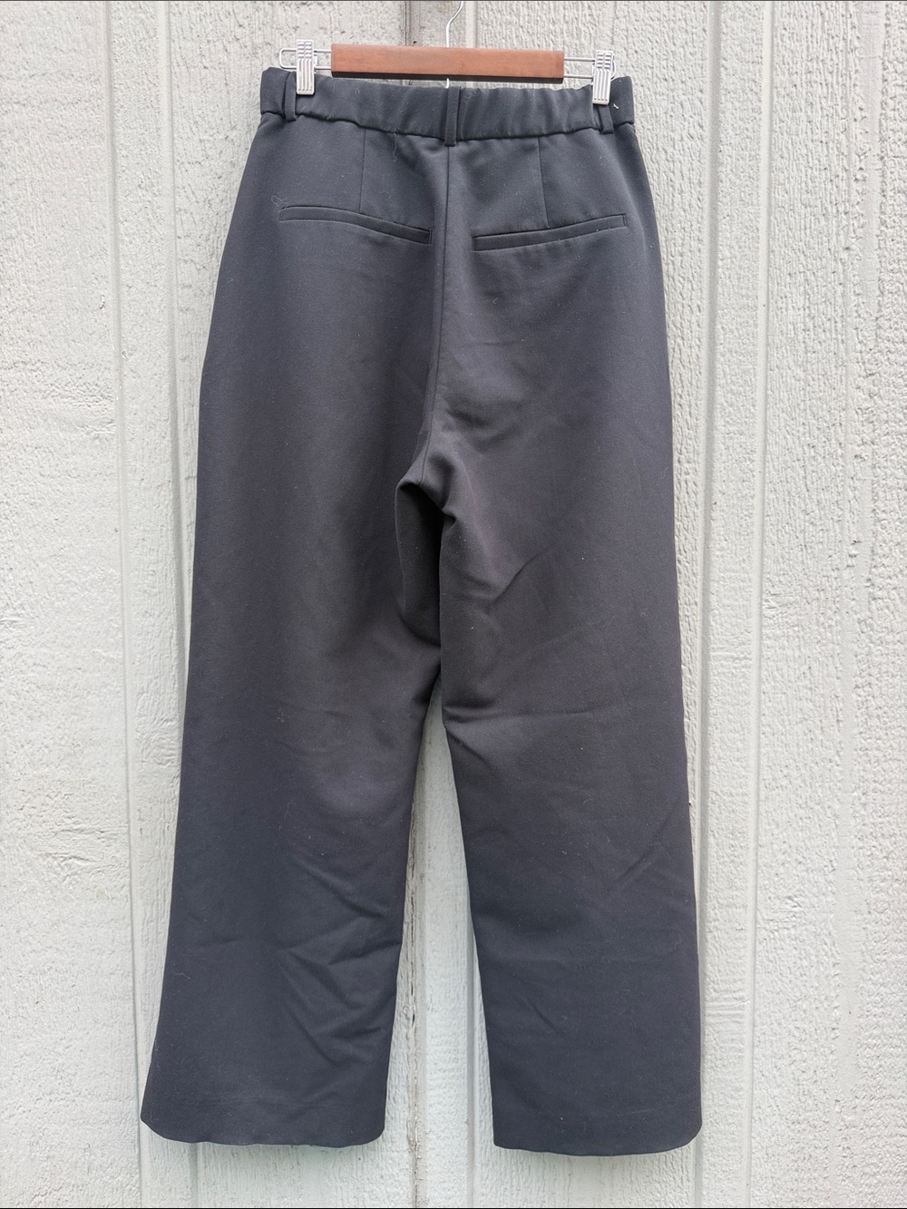 Abercrombie & Fitch Classic Black Pleated Wide-Leg Trousers Size: 30 - Picture 4 of 7